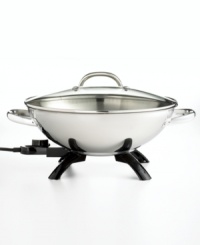 A staple in many homes around the world, woks are used for cooking healthy, flavorful meals with just a small amount of oil. This elegant electric version of the classic cookware piece saves your stovetop the trouble, making it easy to cook anywhere in the kitchen. Model 05900.