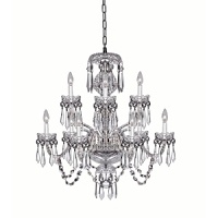 This stunning assortment of crystal chandeliers by Waterford feature three of the company's most treasured patterns-Ardmore, Lismore and Cranmore-accented by sparkling crystal droplets and strands to create a dramatic diffusion of light and color.