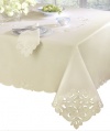 Homewear Cutwork and Emboridery Tablecloth Southampton Scroll 52 by 70-Inch Oblong Tablecloth, Ivory