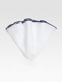 A modern twist on the classic pocket square, contrast stitching outlines this circular design woven from crisp, lightweight cotton.Diam., about 13CottonDry cleanMade in Italy