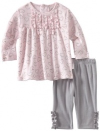 Calvin Klein Baby-Girls Newborn Heart Printed Tunic Top With Legging