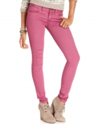 In a femme pink wash, these Free People skinny jeans hit the colored-denim trend right on the mark!