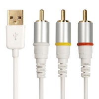 Composite AV Video/USB Cable for Apple iPod, iPhone, iPad (6 feet)