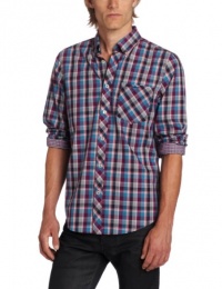 Ben Sherman Men's Long Sleeve 2 Finger Button Down Check Woven