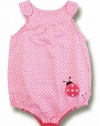 First Impressions Infant Girls Pink Polka Dot Ladybug One-Piece Romper, 0-3 Months