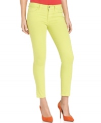 In a bright yellow wash, these Else Jeans skinny jeans add bold color to a stylish winter wardrobe!