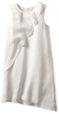 Blush by Us Angels Girls 7-16 Chiffon Ruffle Dress, Stone White, 8