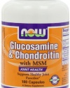 NOW Foods Glucosamine 1.1g, Chondroitin 1.2g, with MSM 300mg, 180 Capsules