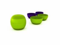 Joseph Joseph Prep and Store Compact Food Preparation Bowls, Green and Aubergine, Set of 4