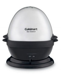 No more guesswork – these eggs are truly made to order! This Cuisinart egg cooker prepares up to seven eggs in their shells – hard, medium or soft – or perfectly poaches up to three eggs at once. Three-year limited warranty. Model CEC-7.