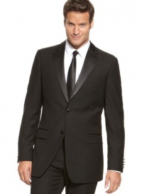 Izod Mens Tuxedo Jacket 50 R 50R 60 Black 2-Buttons Suit-Separate Big and Tall