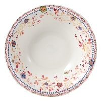 Delicate, swirling florals in a rich, warm palette add artful brightness to these weighty, durable earthenware dishes from Gien France.