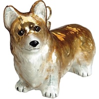 Mouth blown and hand painted by some of the finest artists in Poland, this Pembroke Welsh Corgi ornament is a favorite for hanging on the tree. This collection has been taken to a whole new level in detail, uniqueness and artistic direction.