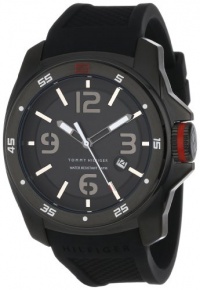 Tommy Hilfiger Men's 1790708 Sport Black Ion Plated Case with Silicon Strap Watch