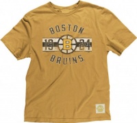 Boston Bruins Vintage NHL Hockey Mens T-Shirt, Trophy Gold