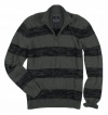 American Rag Mens Sweaters 1/2 Zip Sweater - Pewter Heather -