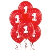 #1 Red 11 Matte Balloons (6 count)