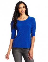 Vince Camuto Women's Allover Embellished Dolman Top, Emperor Blue, Small