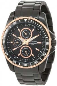 Armitron Men's 20/4739TRTI Black-Ion Plated and Rosegold-Tone Multi-Function Stainless-Steel Bracelet Watch