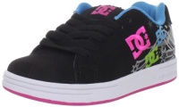 DC Kids Pixie Starburst Skate Shoe (Little Kid/Big Kid),Black/Pink/Soft Lime,7 M US Big Kid