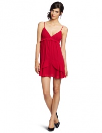 BCBGeneration Women's Flounce Slip Dress, Red Ruby, X-Small