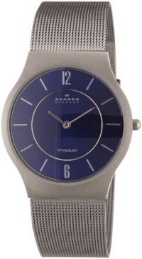 Skagen Men's 233LTTN Blue Face Titanium Mesh Bracelet Watch