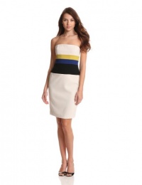 BCBGMAXAZRIA Women's Reesie Woven Cocktail Dress, Canvas Combo, 2