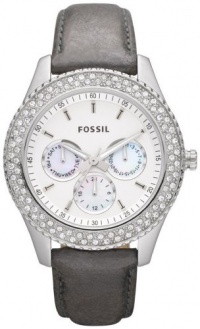 Fossil Women's ES2995 Stella Leather Pewter Watch