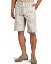 Perry Ellis Men's Ombre Plaid Flat Front Short