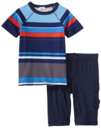 Splendid Littles Boys 2-7 Canyon Stripe Tee with Cargo Short Set, Oasis, 6X