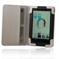 iPearl mCover Leather Cover Case for Barnes & Noble 7-inch Color Touchscreen Nook Color / Nook Tablet - WHITE