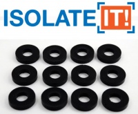 Isolate It!: Sorbothane Vibration Isolation Washer 50 Duro (.45 ID - 1 OD - .19 Deep) - 12 Pack