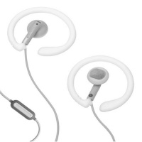 Coosh Headphones w/ Microphone & iPHONE Call Answer/End Button & Detachable Silicone Ear Rings White