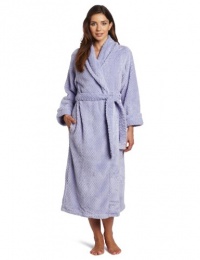 Casual Moments Women's Shawl Collar Wrap Powder Puff Pattern Robe