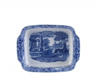 Spode Blue Italian Rectangle Handled Dish Small