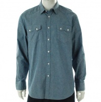 American Rag Black Combo (appears gray) Heather LS Button Down Shirt