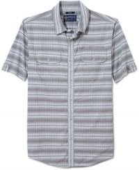 It's time to cast away your old styles and get set for the weekend with this casual shirt from American Rag.