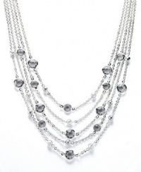 Alfani Necklace, Silver-Tone Clear Bead Illusion Necklace