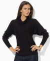 A chic cowl neckline and dolman sleeves modernize Lauren Ralph Lauren's sleek petite sweater, crafted in an ultra-soft cotton-modal blend.