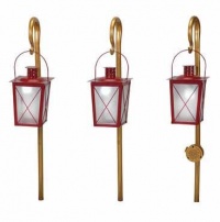 Set of 3 Mr. Christmas Lighted Musical Lantern Pathway Lawn Stakes #67609