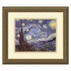 The Starry Night Framed Wall Art by Vincent van Gogh - 16.12W x 14.12H in.