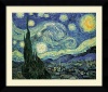 The Starry Night Framed Art Print by Vincent Van Gogh, Image size: 23.88 x 17.88