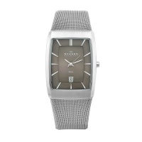 Skagen Men's 690LSSM Denmark Charcoal Dial Silver Mesh Watch