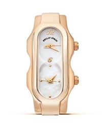 Dual quartz movement signature mini watch head in rose gold plated stainless steel from Philip Stein.