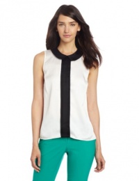 Vince Camuto Women's Sleeveless Collared Blouse, New Ivory, Small