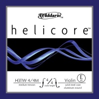 D'Addario Helicore Violin Single Aluminum Wound E String, 4/4 Scale, Medium Tension