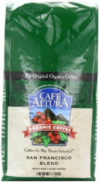 Cafe Altura Organic Coffee, San Francisco Blend, Whole Bean, 32-Ounce Bag