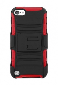 3-in-1 Duo Armor Case and Holster for iPod Touch 5th Generation - Red/Black (Package include a HandHelditems Sketch Stylus Pen)