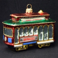 Kurt Adler Polonaise Heirlooms Handblown Handpainted San Francisco Cable Car Ornament