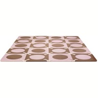 Skip Hop 20 Piece 70x56 PlaySpot Floor Mat, Pink/Brown